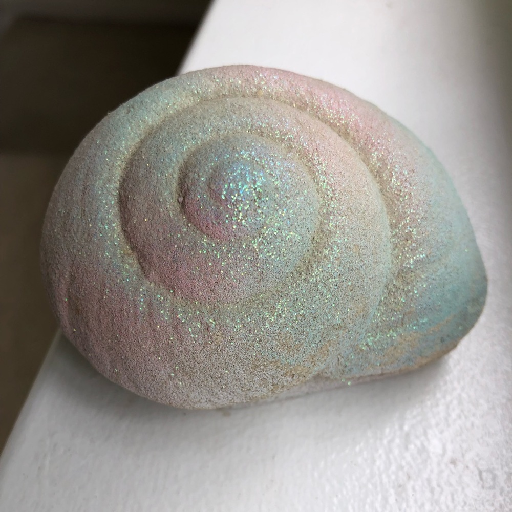 Shimmer Sand Sculpture Decor or Paperweight  Aqua and Pink